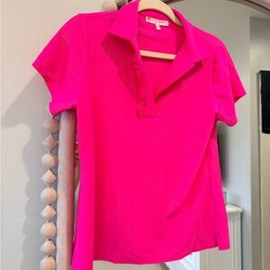 Jude Connally Hot Pink Short Sleeve Polo Top